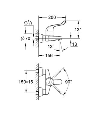 Baterie lavoar monocomandă 1/2" Grohe Euroeco Special SCC-32794000