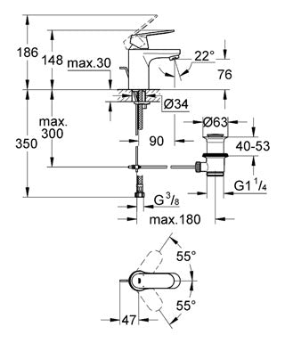 Baterie lavoar monocomandă 1/2" Grohe Eurosmart Cosmo -3282500E