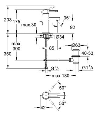 Baterie lavoar monocomandă 1/2" Grohe Essence-3289800E