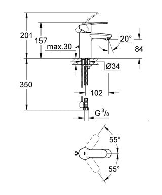 Baterie lavoar monocomandă 1/2"  Eurostyle Cosmopolitan Grohe -3355720E