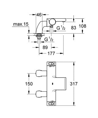 Baterie cada termostat Grohe Grohtherm 2000 New cod-34176001