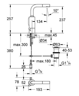 Baterie senzor Grohe Essence E cu mixare apa calda/apa rece-36088000