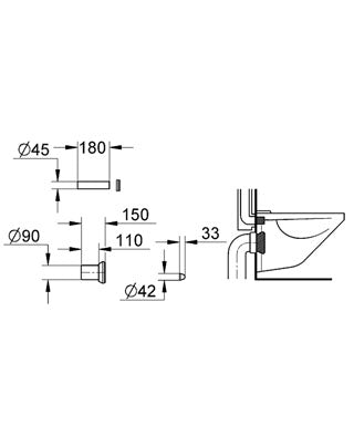 Set WC de racord admisie şi evacuare Grohe-37311K00