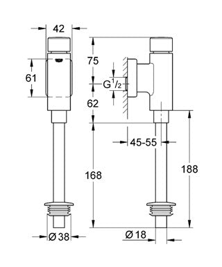 Robinet de spălare pentru pisoar Rondo 1/2"New Grohe-37346000