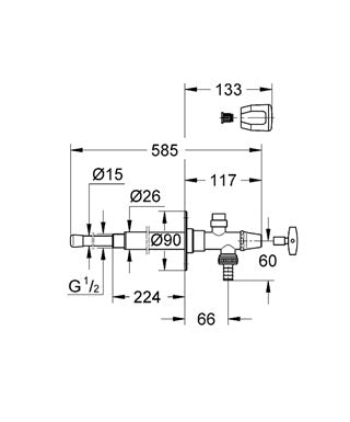 Ventil perete complet exterior 1/2" - Grohe Eggemann - Eurotech -41212000