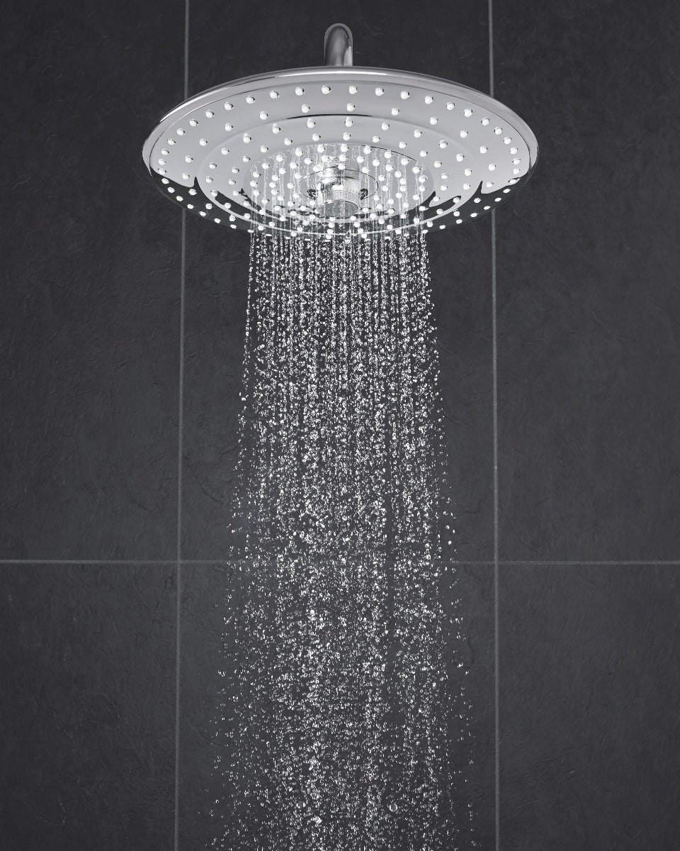 Sistem de dus Grohe Euphoria 260, 9.5 l/min, 3 functii, diverter, suport ajustabil si furtun inclus,Crom-27421002
