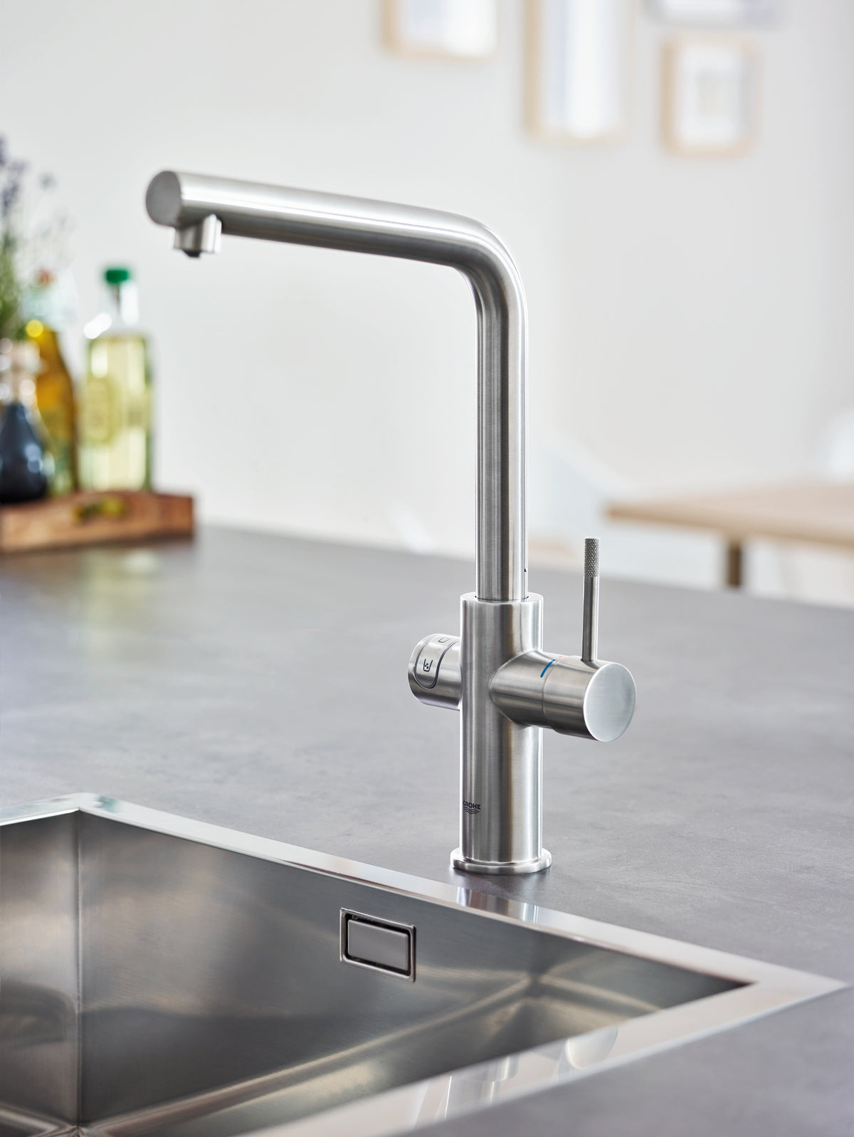 Grohe Blue Home Starter kit pipă tip L supersteel-31454DC0-baterii cu filtru apa ri racitor