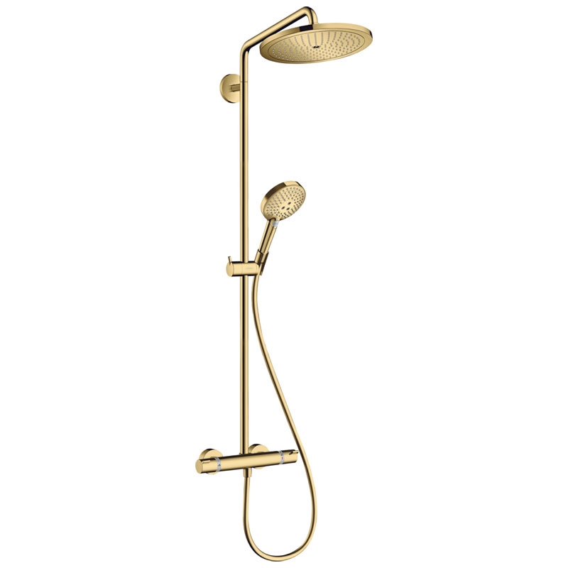 Coloana dus Hansgrohe Croma Select S 280, 1 jet, termostat, polished gold optic – 26890990 26890990