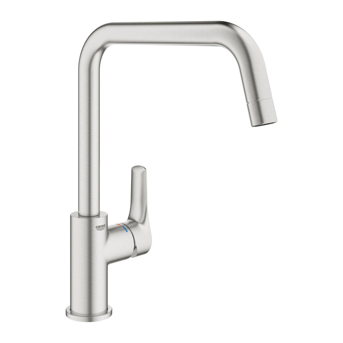 Baterie bucatarie Grohe Eurosmart, pipa inalta, supersteel – 30567DC0 30567DC0