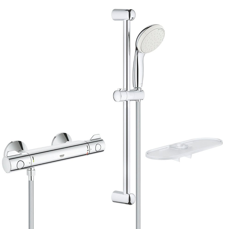 Set complet baterii baie dus cu termostat Grohe Grohtherm 800 (33265002, 34558000, 27853001) (33265002