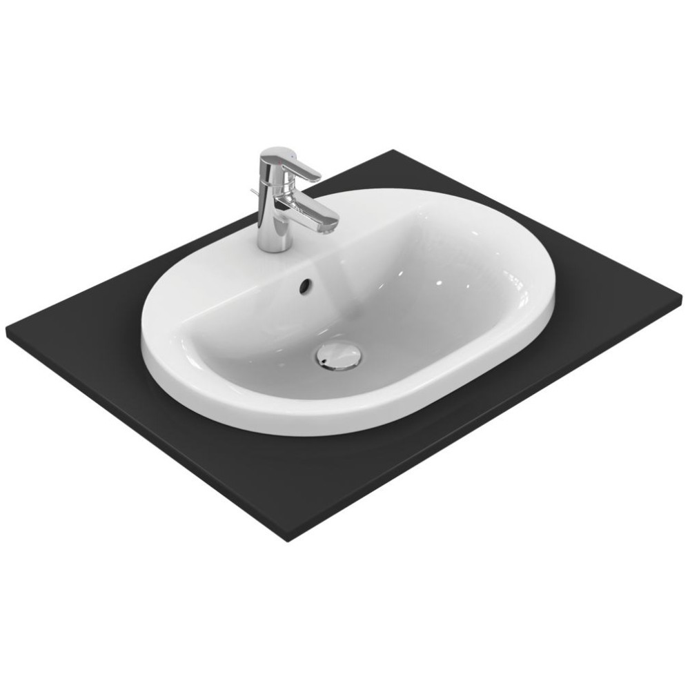 Lavoar Ideal Standard Connect Oval 62×46 cm, montare in blat, alb – E504001 62x46
