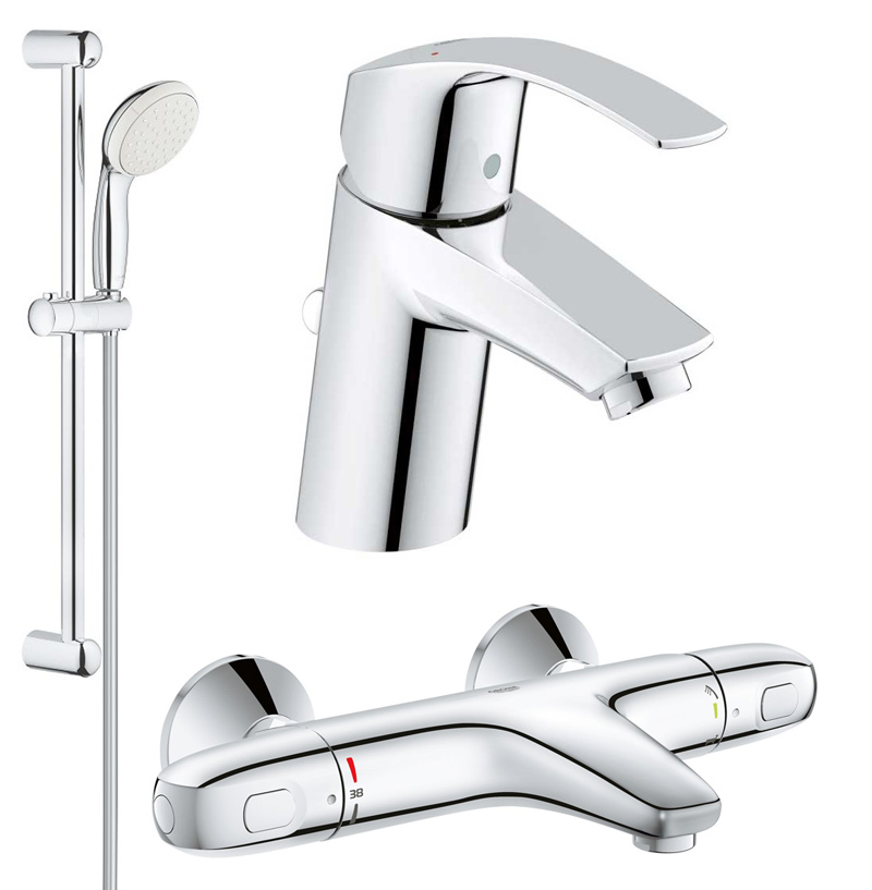 Set complet baterii baie cada termostat Grohe Grohtherm 1000 (33265002,34155003,27853001) (332650023415500327853001)