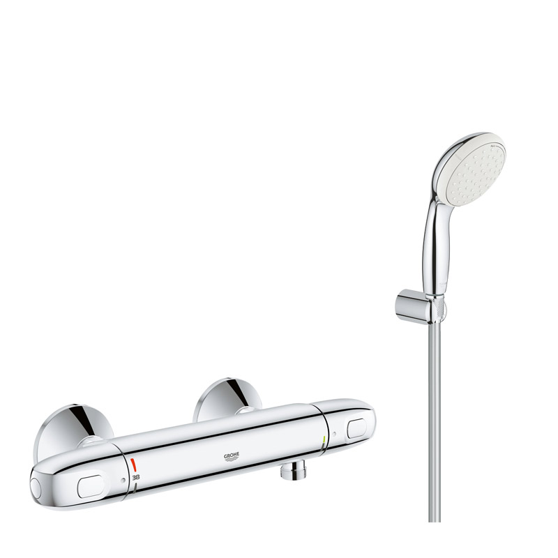 Pachet promo: Baterie cabina dus termostat Grohe Grohtherm 1000 New + set dus Grohe New Tempesta(34143003,27799001) 1000