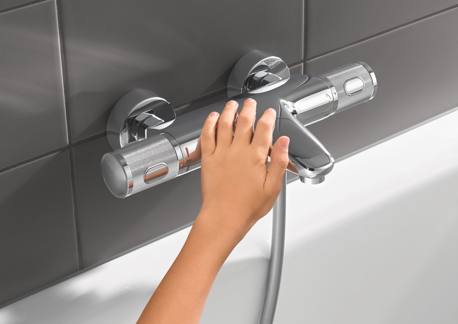 Baterie cada/dus Grohe Grohtherm 1000 Performance,termostat,crom,montare perete-34779000 1000