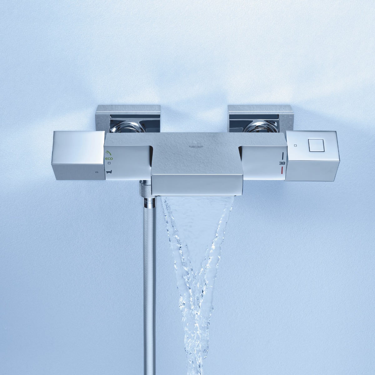 Baterie cada Grohe Grohtherm Cube, termostat,crom, montare perete-34497000 baterii-lux.ro