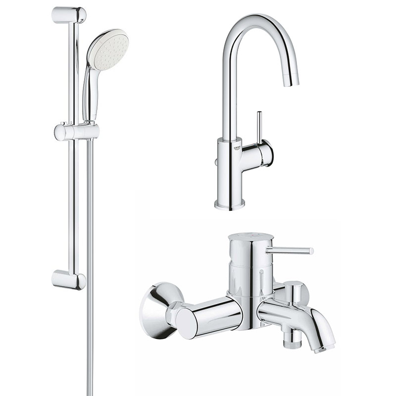 Set complet baterii baie 3 in1 Grohe Classic marimea L (23783000,23787000,27853001) baterii-lux.ro